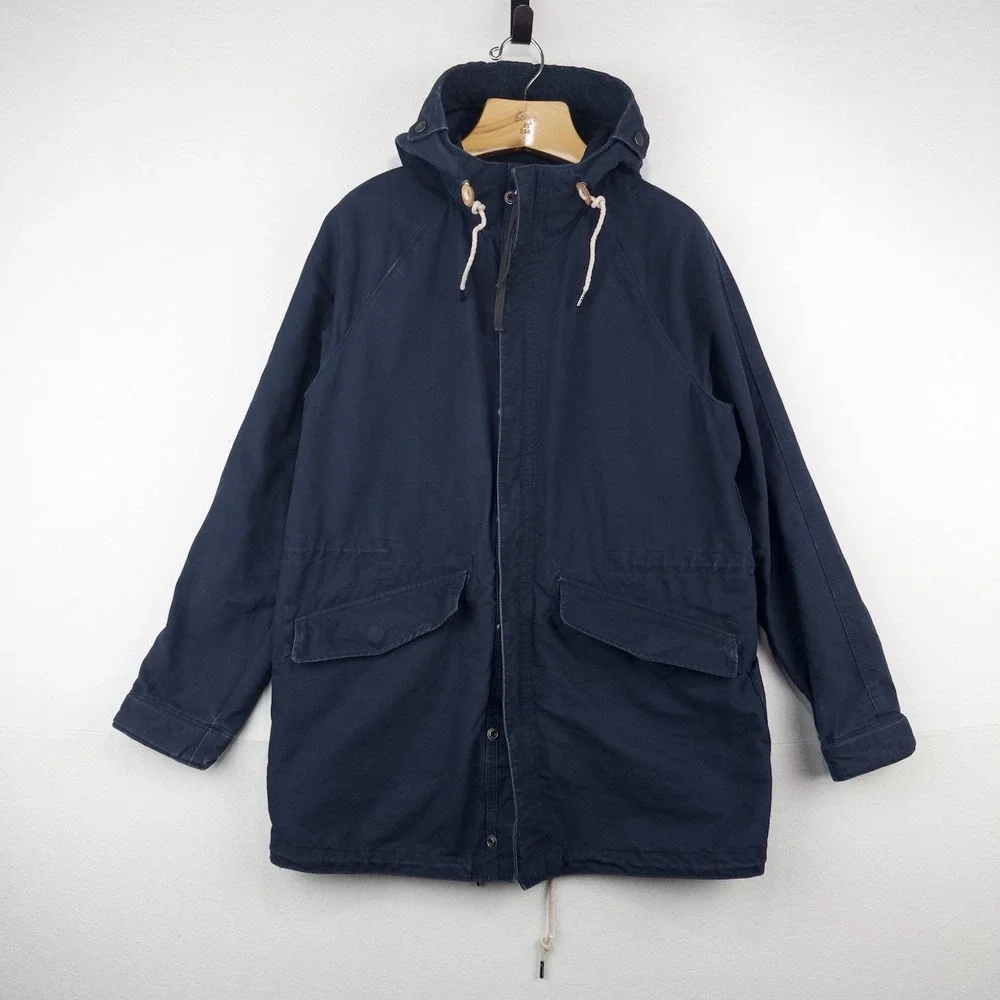 Vintage Abercrombie Fitch Hooded Utility Field Jacket Men's M Blue Full Zip